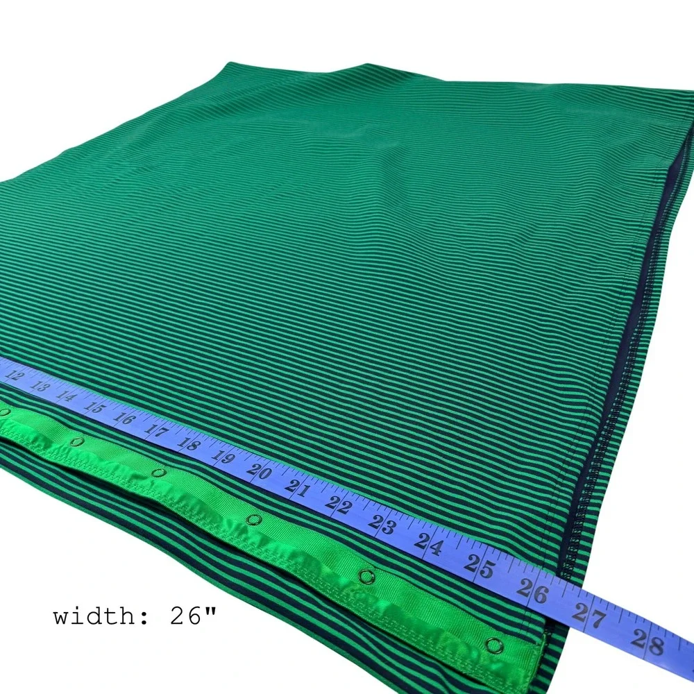 Lululemon Vinyasa Scarf Green Navy Blue Striped Snap Infinity Wrap OS